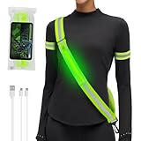 Ventvinal Lauflicht Joggen mit Reflektoren Gürtel, Verstellbarer LED Lauflampe, USB Wiederaufladbare Lauflicht, Geeignet für Outdoor Sports Joggen Laufen Running Fahrradfahren und Hundewandern