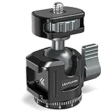 Leaplumin Aluminium-Kugelkopf mit Cold Shoe, 360°-Panoramadrehadapter mit 1/4-Zoll-Schraube für Handyhalterung/Tablet-Halterung – Max. Belastung 2,5 kg/5,5 lb