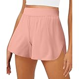 Overall-Shorts für Damen, modisch, Training, bequem, taktische Passform, niedrig, aktiv, ausgestellt, Flexi-Track, kariert, Boy-Shorts, rose, XXL