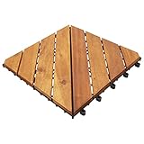 JUDYY Terrassenfliesen 30 Stk Balkonfliesen, Unterlegmatte, Terrassenplatten, Gartenfliesen, Gartenplatten, Terassenboden, Bodenplatten, Braun 30x30 cm Massivholz Akazie