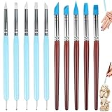 10 Stück Fondant Modellierwerkzeug Ton Silikon Werkzeug Set,Modelier Bastel Clay Werkzeuge Sculpting Tools,Fondant Werkzeug Dotting Tool Gummi Malerei Pinsel für Keramik Skulptur Malerei Nail Art