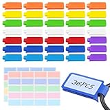 Summerbrite 36 Stück Kabeletiketten, Mehrfarbig Beschreibbar, Kabel Beschriftung, Mit Etikettenaufklebern, Geeignet Für Kabelmanagement, Kennzeichnung, Klassifizierung (Rechteckig)