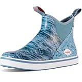 Showave Herren Deckstiefel Wasserdicht Knöchel Gummi Regenstiefel Rutschfeste Bootsstiefel für Segeln Angeln und Outdoor, Wave Blue, 43 EU