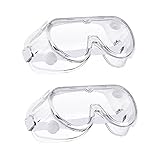 ZJRung 2 Stück Schutzbrille Arbeitsschutzbrille Vollsichtbrille Antibeschlag und UV-Schutz Staubdichte Schutzbrille für Labor Radfahren Skifahren Bergsteigen