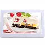 PUFAHAU 10-Zoll-Hd-IPS-Digitalfotorahmen-Werbemaschine, Elektronisches Fotoalbum, Design Mit Vollem Betrachtungswinkel(Weiß)