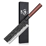 SMITH CHU Japanisches Küchenmesser Profi – 32.8cm Nakiri, Chefmesser mit Hammerschlag-Finish, Scharfe Kochmesser, Japan Messer für Fleisch, Fisch & Gemüse, Hochwertiges Küchenmesser in Geschenkbox