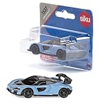 siku 1537, McLaren Senna Sportwagen, Metall/Kunststoff, Hellblau, Gummierte Reifen, Spielzeugauto für Kinder