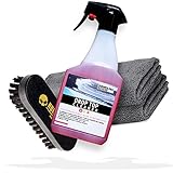 detailmate Cabriodach Reiniger Bundle mit Bürste und 2x Mikrofasertuch: Valet PRO Drop Top Cleaner 500ml + Zubehör