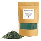 ERBOTECH Spirulina Pulver BIO, 100 g Beutel, Reich an Proteinen, Kalzium und Vitaminen, Reich an Nährstoffen, Biologische Unterstützung, Vegan, Made in Italy