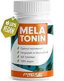 Melatonin 365 Tabletten (24 Monate) - 0,5 mg bioaktives Melatonin pro Tag (1/2 Tablette) - Optimal hochdosiert - Laborgeprüft - Ohne unerwünschte Zusatzstoff - Made in Germany - 100% vegan