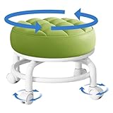 Runder Rollinghocker- 360 ° Rolling Rolling Messable Stool | Höhenverstellbarer Spa -Stuhl | Rollinghocker | Bequemer Rotierbarer Schwenk -Sattelhocker Perfekt Für Die Küche Oder Den Heimgebrauch Mit
