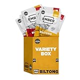 Ember Snacks - Biltong Beef Jerky (10 x 25g Variety) Proteinreich, kalorienarm. Fettarmer, Snack für unterwegs, hergestellt aus britischem und irischem Rindfleisch - Verpackung kann variieren