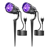 12W Schwarzlichtlampe mit 1.5M Kabel Stecker, Schwarzlicht Strahler Gartenstrahler Wasserdicht , 270° Drehwinkel Schwarzlicht Halloween Strahler für Party, Leuchtreklame, Neonfarben, Garten