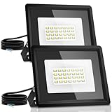 Aigostar LED Strahler außen 20W,2 Stück, Naturweiß 4000K 1650 Lumen Scheinwerfer IP65 Wasserdicht Außenstrahler für Hell Garten Garage Sportplatz Hof Fluter