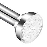 Feilays Duschvorhangstange Ohne Bohren Edelstahl SUS304 Gardinen Spannstange Ausziehbar von 50 bis 80cm Load 16KG Vorhangstange Rostfrei-Rutschfest Durchmesser 25mm Klemmstange Kleiderstange