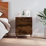 CIADAZ Nachttisch Räuchereiche 40x35x50 cm Holzwerkstoff, Nachtschrank, Nachtkästchen, Bedside Table, Nachtkommode, Nightstand, Nachttischschrank, Nachtkonsole - 830662