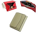 MIOKUKO 2024 New Genuine Leather RFID Blocking Card Holder Organizer Pocket Mini Wallet, Anti-Credit Card Fraud Folding Mini Wallet, Bifold Slim Wallet for Women Man (G,One Size)