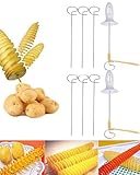 Thapncow Kartoffel Spiralschneider, Potato Twister Spiralschneider Edelstahl, Kartoffelschneider, Spiral Chips Cutter, für Obst, Kartoffeln, Tornado Chips, Gurken Oder Karotten