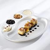 Cosy & Trendy HP1372 Fondueteller, Porzellan, 23,8 x 28,3 cm, Weiß