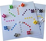 Spieltz Party Ludo, XL Ludo Spiel für viele Spieler (Vorderseite für 8 Personen, Rückseite für 10 Personen) (XL, 2. Auflage)