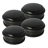 Westcott Türstopper aus Edelstahl Schwarz 4 Stück | Runder Türstopper mit 1,2kg Eigengewicht | Türschonender Gummiring | Extra rutschfeste Unterseite | ⌀ 10cm, Höhe 4cm | E-19002 00