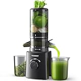 TUUMIIST Entsafter Slow Juicer mit 120 MM Breitem Einfüllschacht, Entsafter Gemüse und Obst Testsieger-Kompakter Saftpresse, Leicht zu Reinigen, BPA-frei, Praktisches Geschenk für den Persönlich