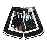BOOMLEMON Herren-Shorts, Netz-Shorts, Freizeit-Shorts, Streetwear, Sommer, Laufen, Basketball, kurze Hose, City Tones Camo Black, XX-Large