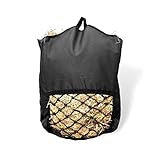 Heusack für Pferde - Heutasche zur Beschäftigung Mit 5 kg Füllgewicht & Maschenweite 5x5cm (1x Schwarz)