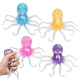 4 Stück Stressball Octopus, Squishy Anti Stress Bälle, Anti Stress Spielzeug, Octopus Squeeze Ball, Antistressball Spielzeug Kinder und Erwachsene, Squishy Ball, Fidget Toy für Partytüten Füllstoff