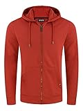 riverso Sweatjacke Herren RIVNils Regular Fit Zip Hoodie Kapuzenjacke Kapuzenpullover Sweatshirt, Größe:XL, Farbe:Rusty Ochre Red (15400)