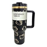 40oz/1.18l Trinkbecher mit Deckel und Strohhalm, Auslaufsicher - Beste Freundin Geschenke, Doppelwandiger Vakuum Edelstahl Thermobecher mit Griff und Stroh, Camp Travel Mug Cup Autobecher (E)