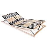 Hommdiy Lattenrost mit 42 Latten 7 Zonen 140x200 cm Kopf- und Fußteilverstellung (manuell) Lattenrahmen Bettrost Holzlatten Latten Rost (Nein Matratze)