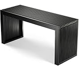 BAM BOO BOX Sitzbank aus Bambus Schwarz – stabile Holzbank ohne Lehne für Flur, Bad, Küche, Esszimmer oder Schlafzimmer – kleine Sitzbank Holz 90x33x43 cm – bis 250 kg belastbar