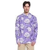 Herren-Sonnenhemd, langärmelig, für Erwachsene, Rashguards, Angelshirt, LSF 50+, Roséviolett, Naturrosenviolett, Large