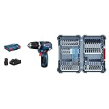 Bosch Professional Akku Schlagbohrschrauber GSB 12V-35 (inkl. 2x3.0 Ah Akku, Ladegerät GAL 12V-40) + 35-tlgs. Bohrer Bit Set (Pick and Click, Zubehör für Schlagschrauber, mit Bits und Universalhalter)