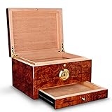 Zigarrenschachtel, Humidoren, Humidor -Zedern Doppelte Zigarre Exquisites Zigarrenschachtel Geschenk Für Freunde/Braun/27,8 * 15.7 * 21,8 cm