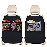 Tundwhite 2 Stück Autositz Rückenlehnenschutz,Wasserdichter Rücksitzschoner für Kinder,Autositz Organizer,Autositz Organizer zum Aufbewahren von Kindersachen, Kick-Matten Schutz