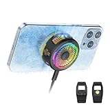 Black Shark FunCooler 5 Magnetic Phone Cooler für Gaming, Tragbarer Handy Kühler mit RGB-Beleuchtung, Handy-Kühlventilator für iPhone Magnetischer Series/Android/Tablet/iPad (Schwarz)