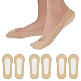 Füßlinge Ballerina Socken 6 Paar Baumwolle Nylon Mit Rutschfest Silikon 35-39, Sneaker, Unsichtbare Sportsocken Für Damen