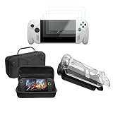 Handheld-Gaming-Konsolenschutz-Set, kompatibel mit ROG für Xbox Ally X, transparente TPU-Hülle mit Ständer, 3 Stück Displayschutzfolie aus gehärtetem Glas, wasserdichte Tragetasche