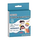 roxisha Wachsmalstifte Kinder ab 3 Jahre – „Baguette“-Form leicht zu greifen – 12 leuchtende Farben, ungiftig, abwaschbar, bruchsicher – Malstifte Set für Kindergarten, Schule & Zuhause