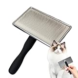 Fellpflegekamm für Hunde und Katzen, Metallnadel, Fellpflegekamm, 16,6 x 12 x 4 cm, massierende Metallnadeln, Unterwollrechen, Haustierbedarf, Haarentferner für langes und kurzes Haar