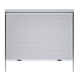 Amig - Aufrollbares Moskitonetz für Fenster | Weißes Aluminium und graues Glasfasernetz | Einfache Installation | Insektenschutz | 120 x 120 cm | Langlebig und atmungsaktiv