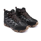 YOUTHUP Herren Wanderschuhe Outdoor Hiking Boots Leichte Trekkingschuhe High Top Walkingschuh rutschfest Camping Shoes, Schwarz, 42