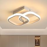 Goeco Moderne LED Deckenleuchte, 22W 28CM*16CM Quadratische Deckenlampe LED Innen 3000K Warmweißes Licht, Kreativ Deckenbeleuchtung Lampe für Flur, Balkon, Küche, Weiß