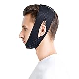 Kinnband Schlafapnoe Kinnmaske Schlafen Kinn Maske Zum Schlafen Anti Schnarch Maske Kinnband Straffen Sie Die Haut und Verbessern Sie Den Schlaf für Männer und Frauen (Schwarz)