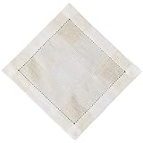 matches21 HOME & HOBBY Tischdecke ALMA 35 x 35 cm Leinenoptik Elegantes Deckchen mit Hohlsaum Leinen in Beige & Creme