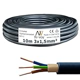 NYY-J 3x1,5 mm² 10m Erdkabel Starkstromkabel in Beton Erdreich nach DIN VDE 0276 M40