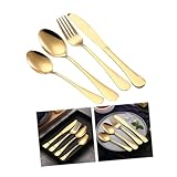 Garneck 4-teiliges Set Essgabeln Servierlöffel Aus Metall Löffel Besteck Utensilien Aus Edelstahl Besteck Silberbesteck Westliches Geschirr Besteck Aus Edelstahl Vierteiliges Set Steak