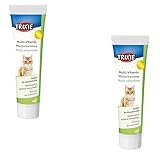 TRIXIE Multi-Vitamin Paste | Doppelpack | 2 x 100 g | Ergänzungsfuttermittel für Katzen | Zur Unterstützung der normalen Sehkraft und der natürlichen Abwehrkräfte | Enthält Taurin